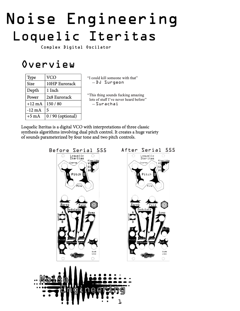 First page image of the manual for Loquelic Iteritas