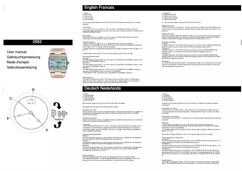 First page image of the manual for 0552