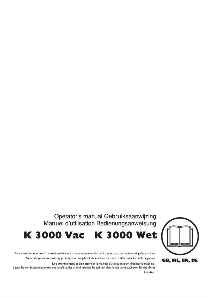 First page image of the manual for K 3000 Wet