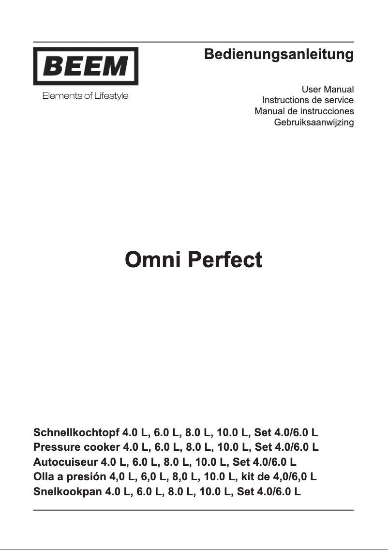 Image de la première page du manuel de l'appareil Omni Perfect