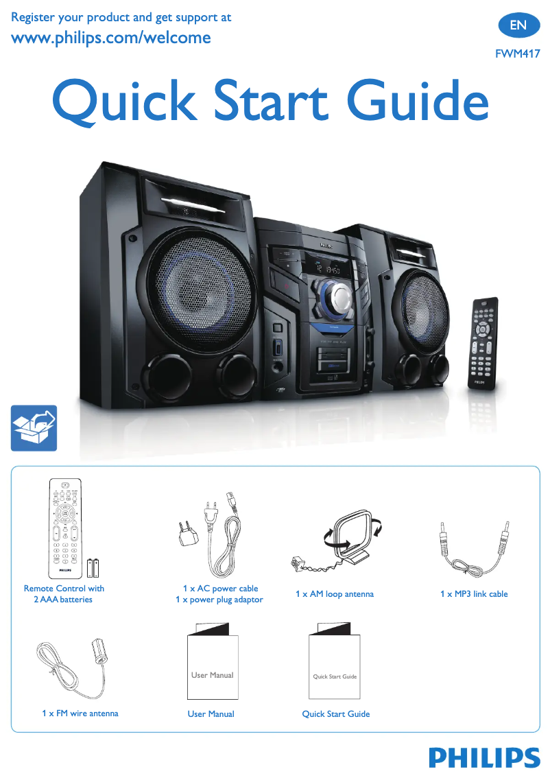 First page image of the manual for FWM417