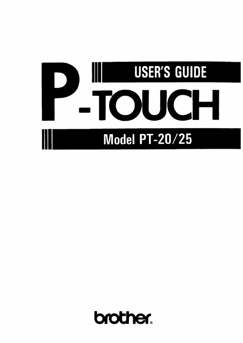 Page 1 of the manual User Manual Brother P-Touch 20