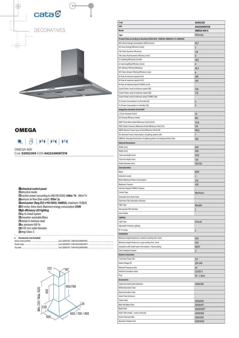 First page image of the manual for Omega 02004000