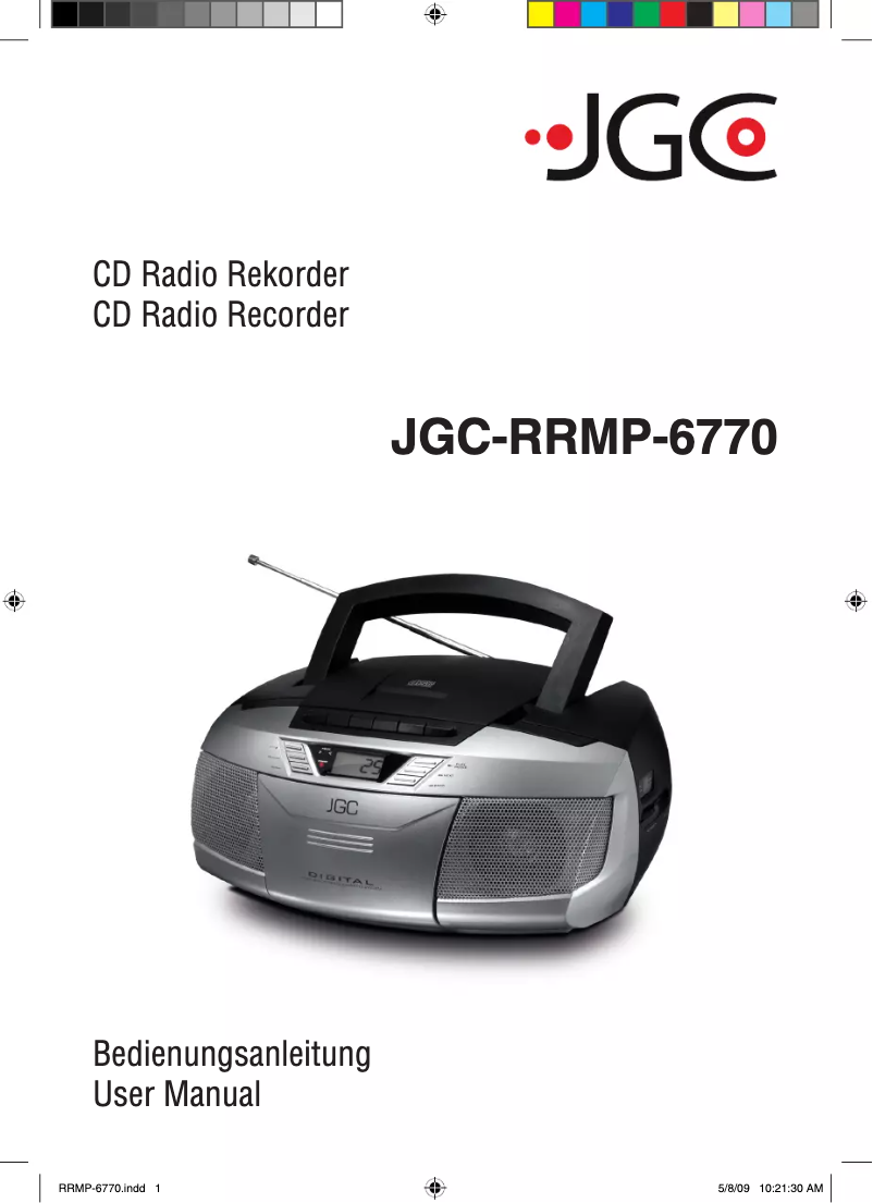 Page 1 of the manual User Manual JGC RRMP-6770