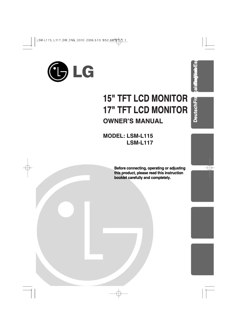 First page image of the manual for LSM-L115