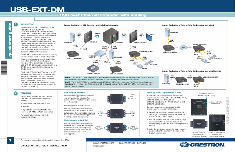 Image de la première page du manuel de l'appareil USB-EXT-DM-LOCAL