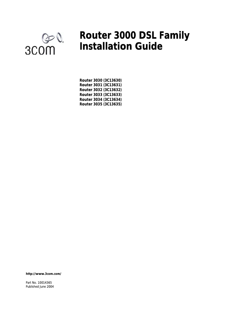 Page 1 of the manual User Manual 3Com Router 3035