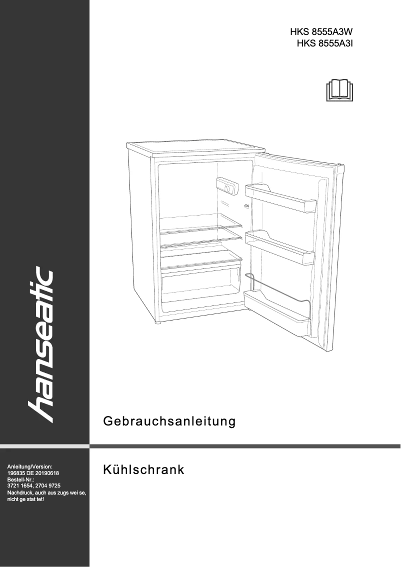 Page 1 of the manual User Manual Hanseatic HKS8555A3W