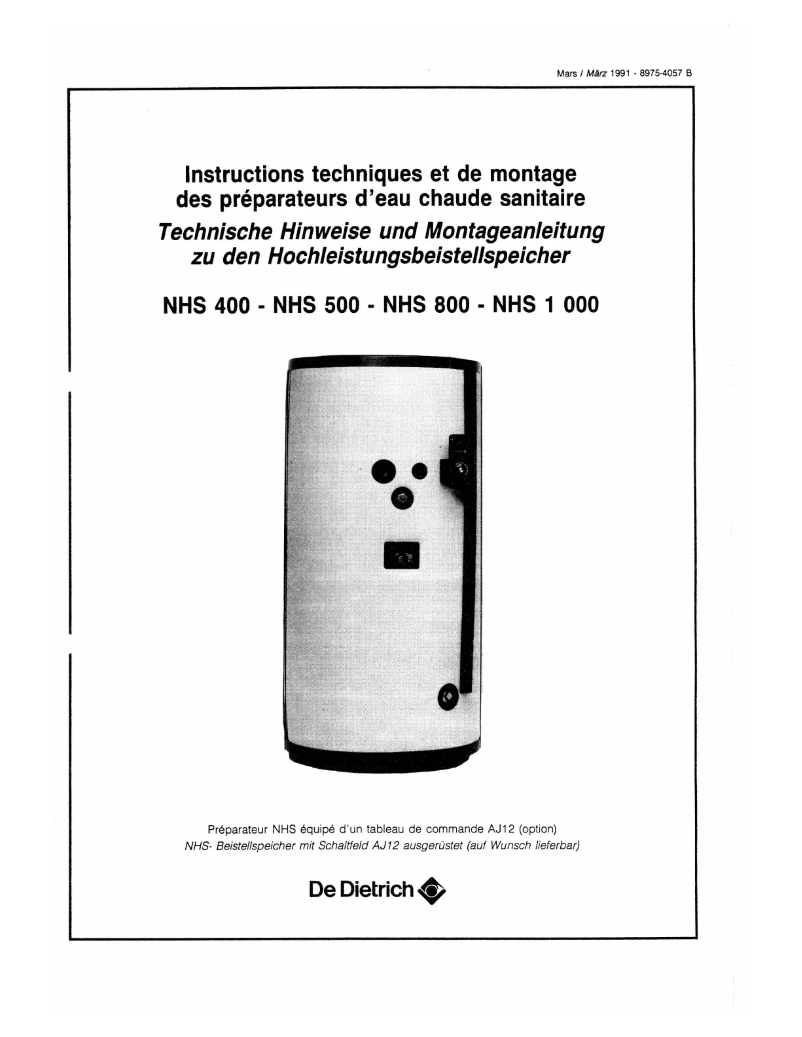 First page image of the manual for NHS 1000