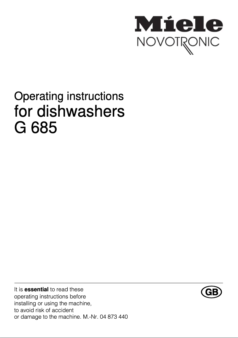 First page image of the manual for G 685