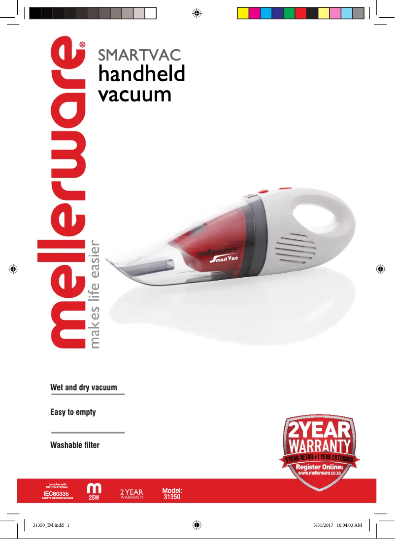 Page 1 of the manual User Manual Mellerware Smartvac 31350