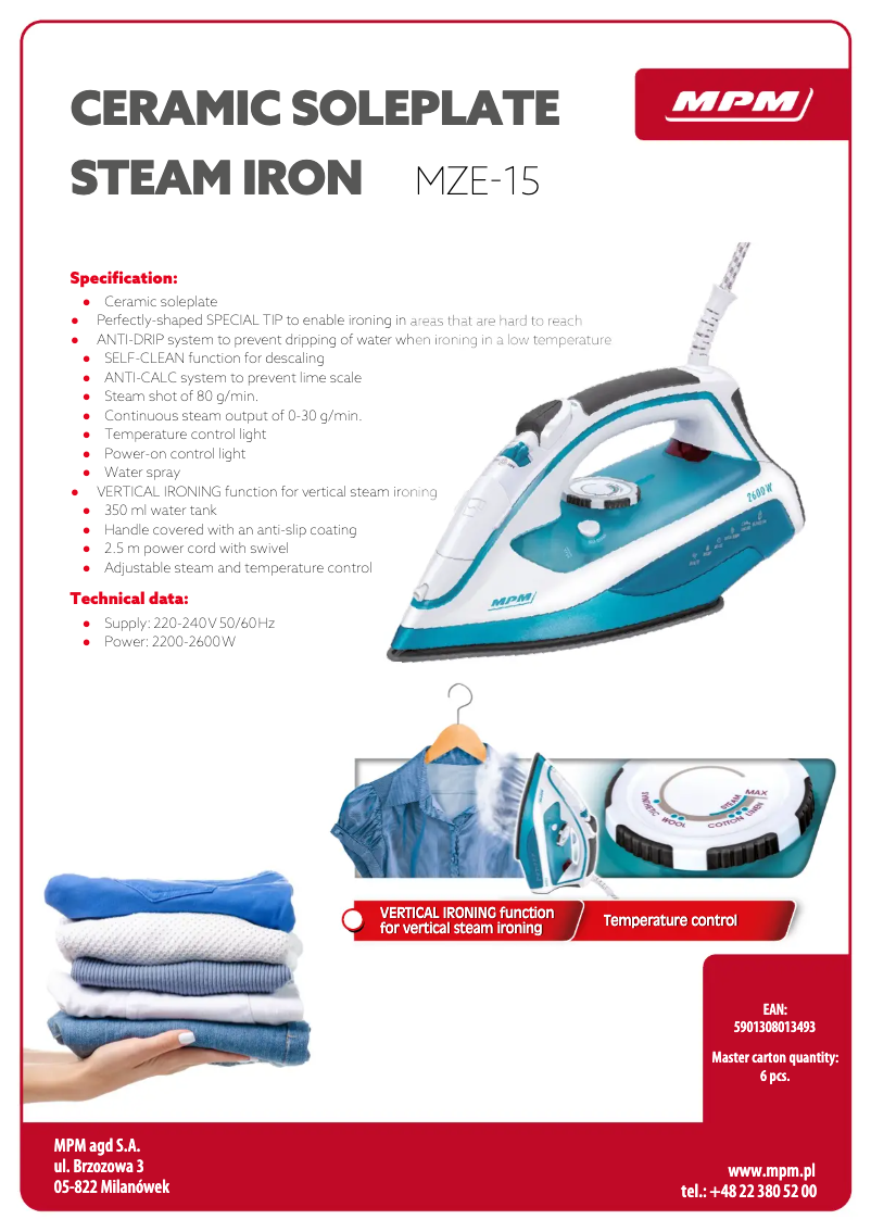 First page image of the manual for MZE-15