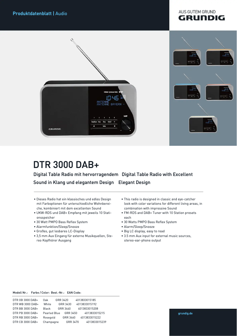 First page image of the manual for DTR 3000 DAB+