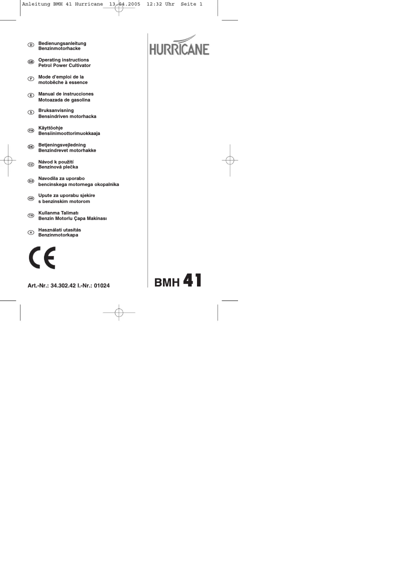 Page 1 of the manual User Manual Hurricane HMH 41