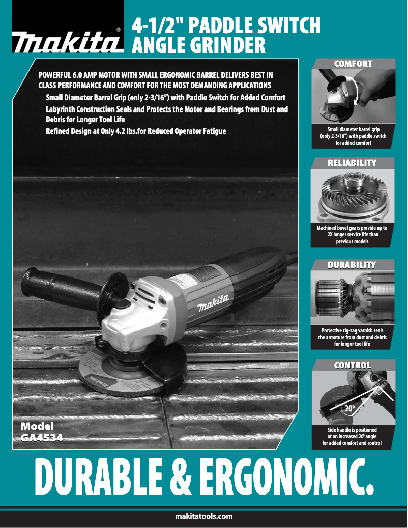 Page 1 of the manual Brochure Makita GA4534
