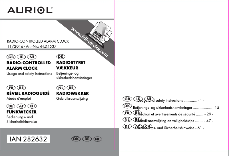 First page image of the manual for 4-LD4537