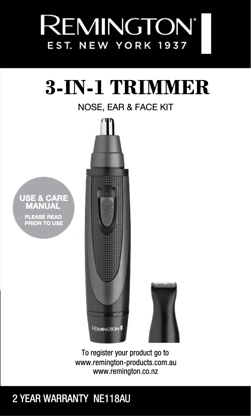 Image de la première page du manuel de l'appareil NE118AU