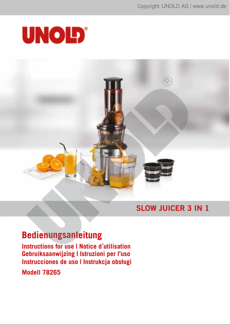 First page image of the manual for 78265