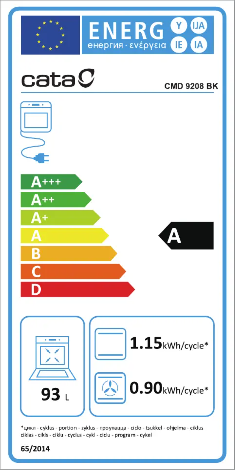 First page image of the manual for CMD 9208 BK