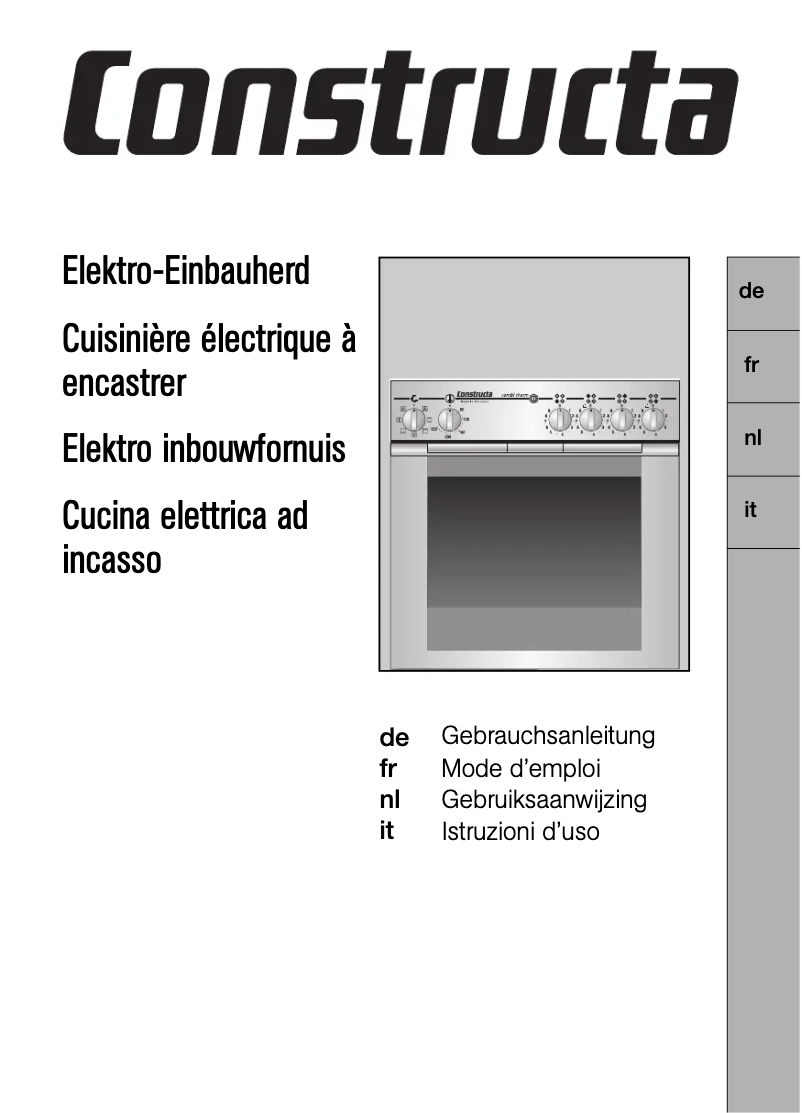 Page 1 of the manual User Manual Constructa CH13870