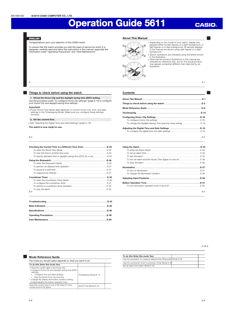 Page 1 of the manual User Manual Casio G-Shock GA-2100THS-1AER