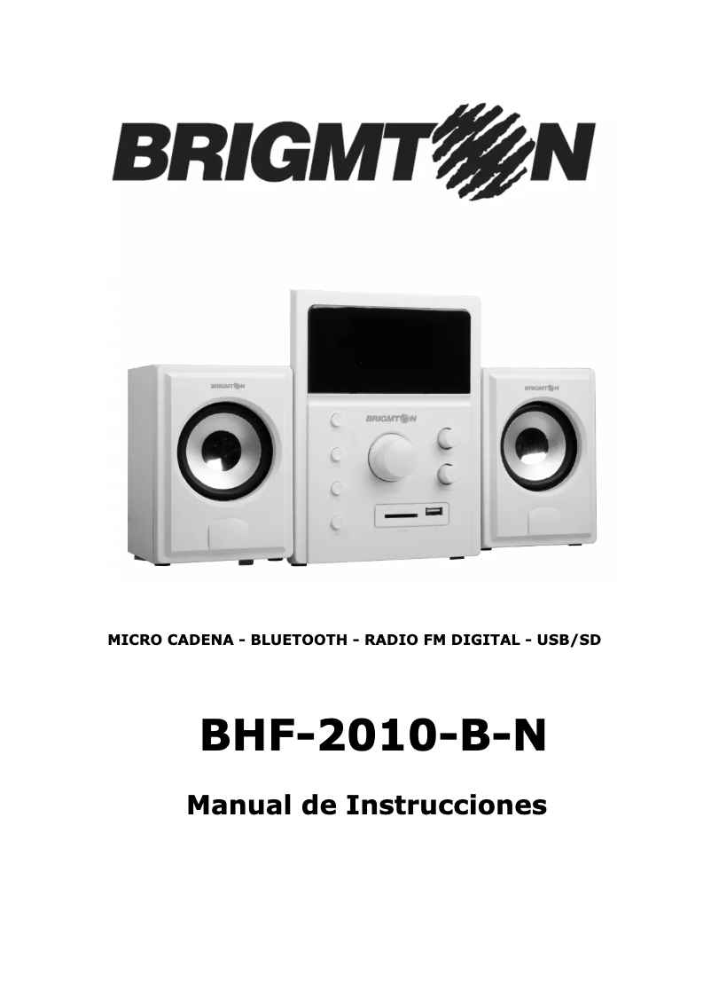 First page image of the manual for BHF-2010-N