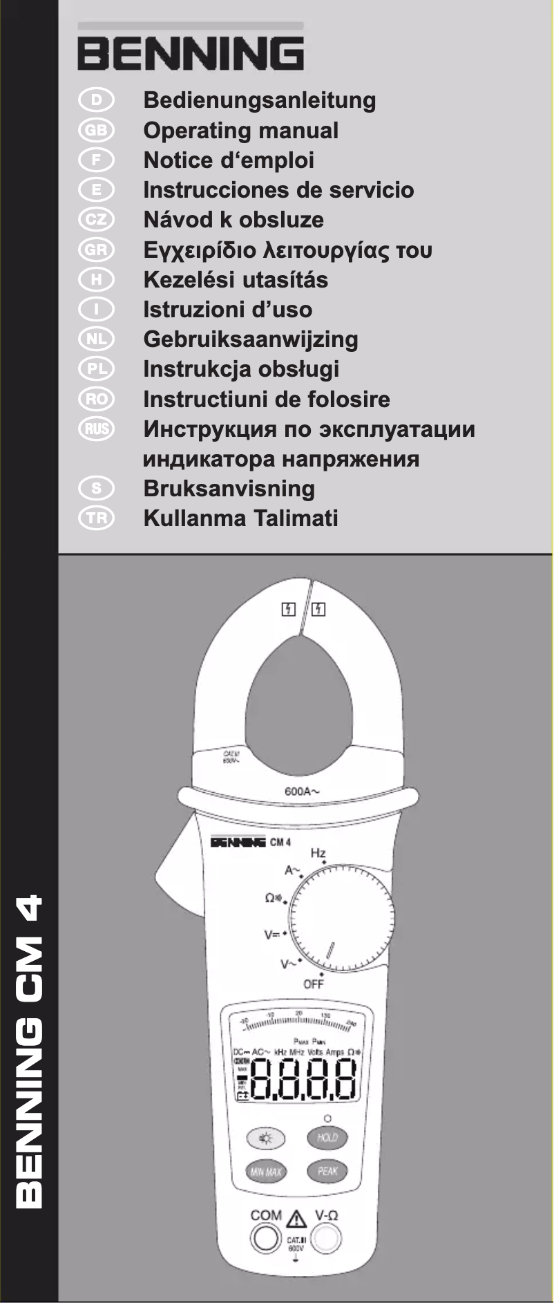 Page 1 of the manual User Manual BENNING CM 4