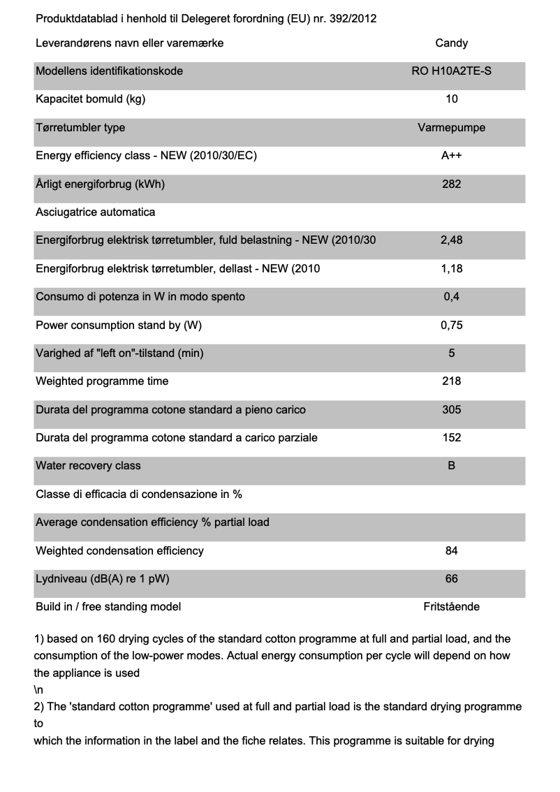 First page image of the manual for RO H10A2TE-S
