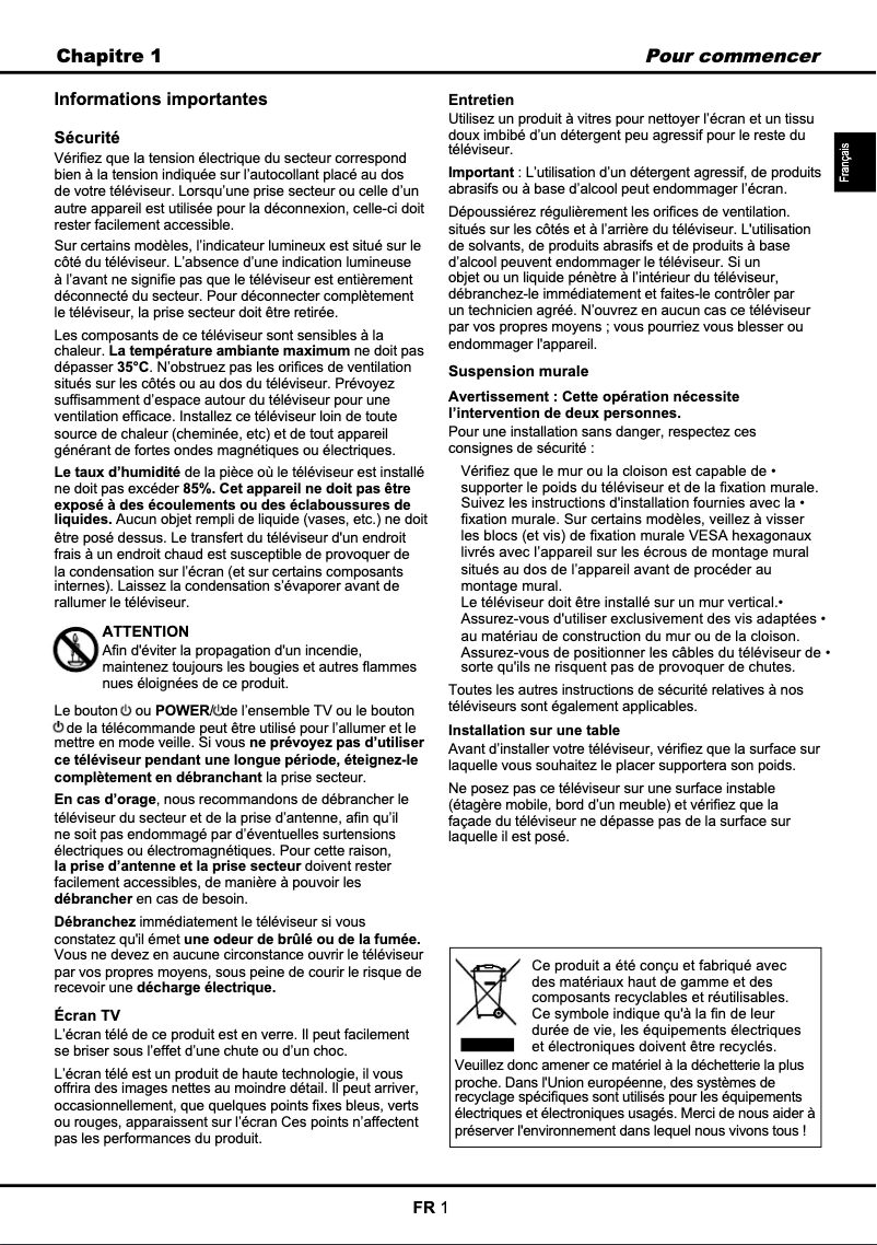 Page 1 of the manual User Manual Thomson 40FT5453