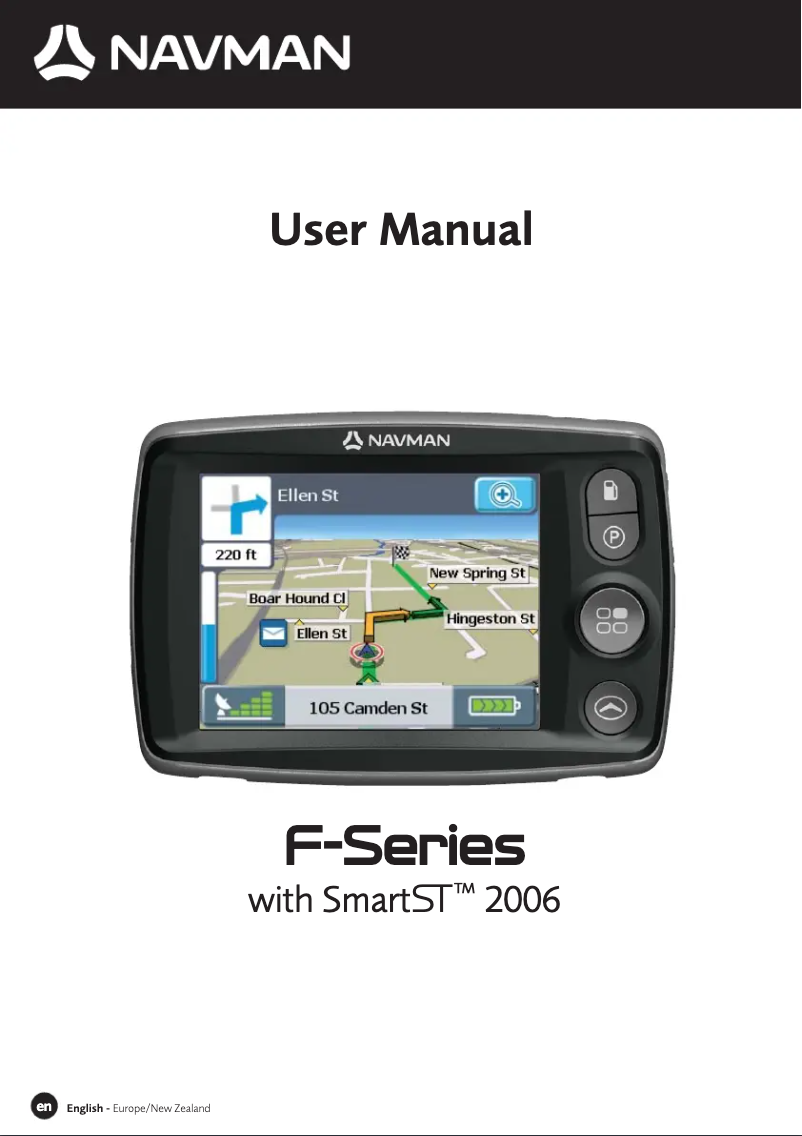 Page 1 of the manual User Manual Navman F30