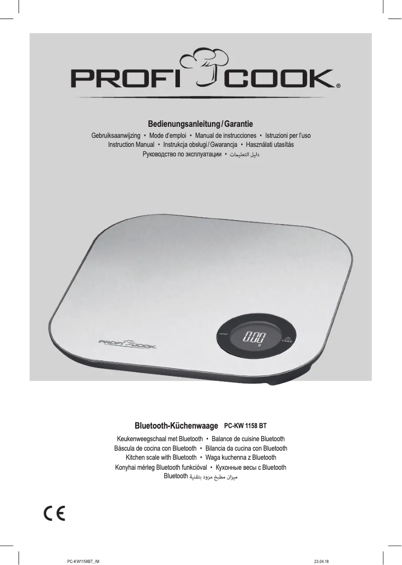 Page 1 de la notice Manuel utilisateur ProfiCook PC-KW 1158 BT
