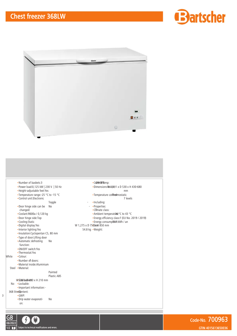 First page image of the manual for 700963