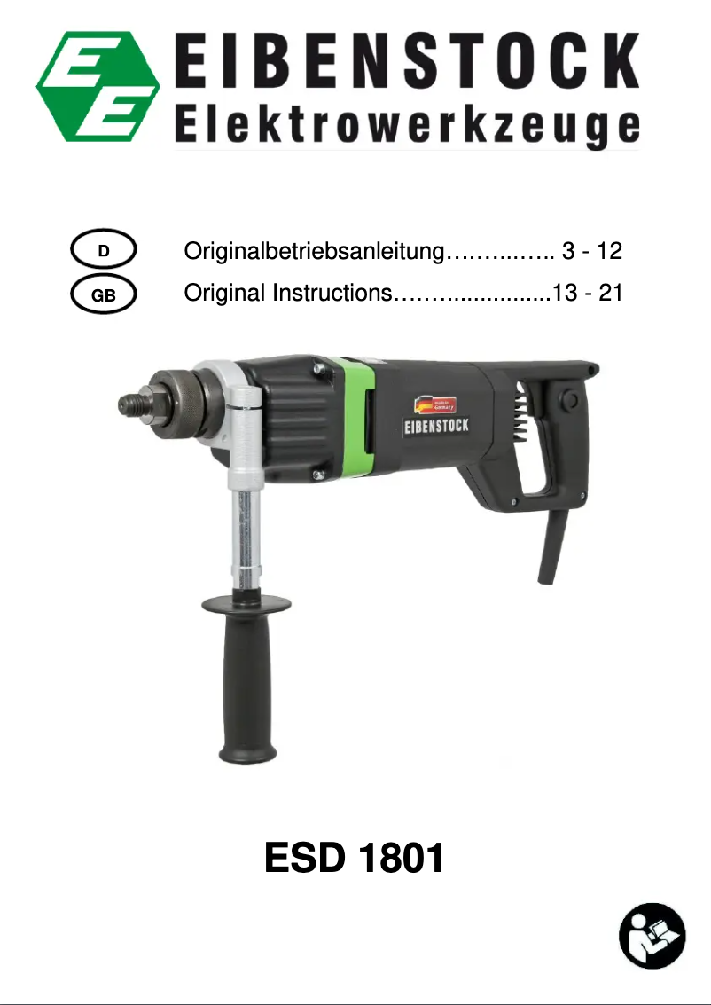 Page 1 of the manual User Manual Eibenstock ESD 1801