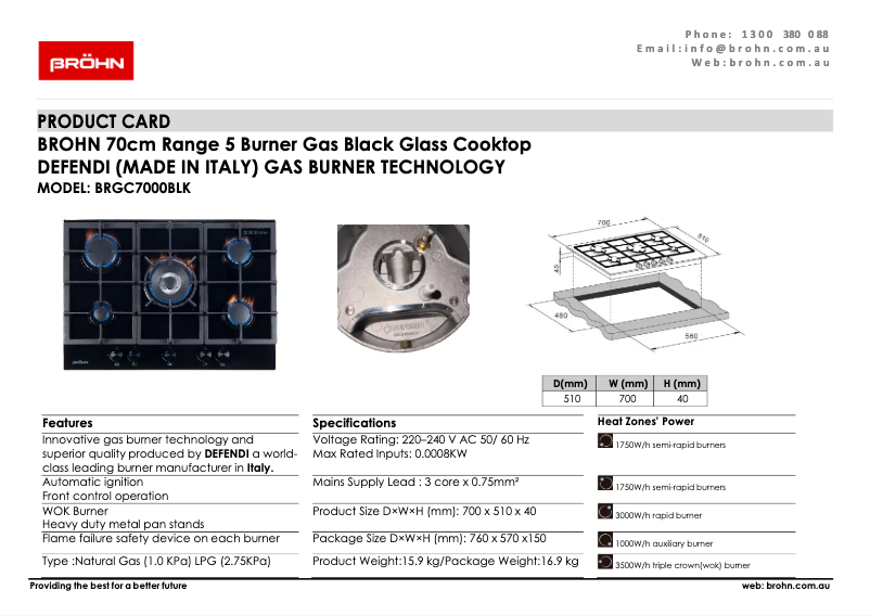 First page image of the manual for BRG7000BLK