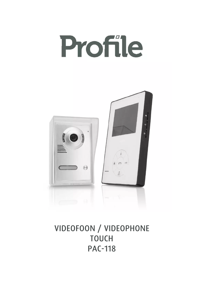 First page image of the manual for PAC-118 Touch