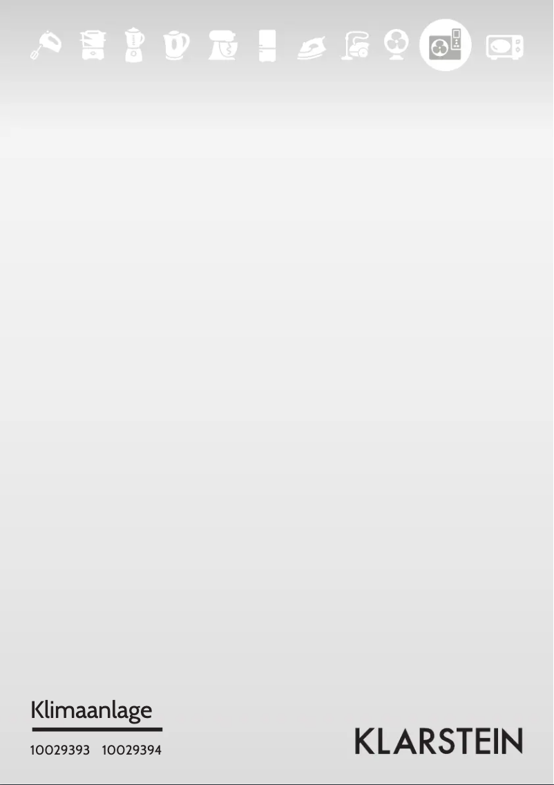 Page 1 of the manual User Manual Klarstein 10029394