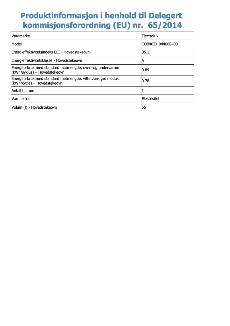 First page image of the manual for COB403X