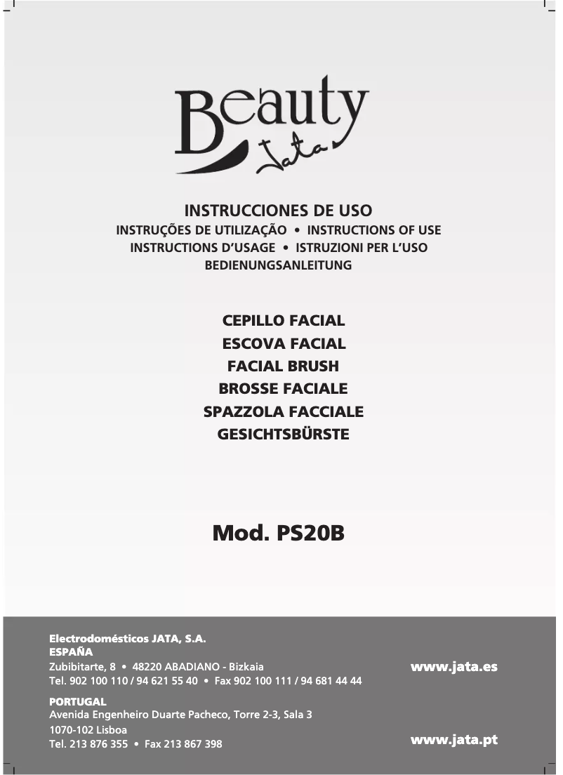 First page image of the manual for PS20B