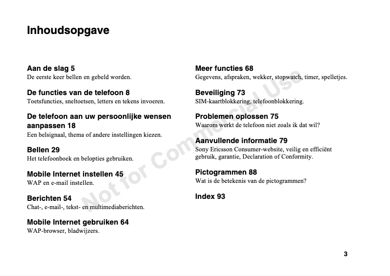 Page 1 of the manual User Manual Sony Ericsson T300