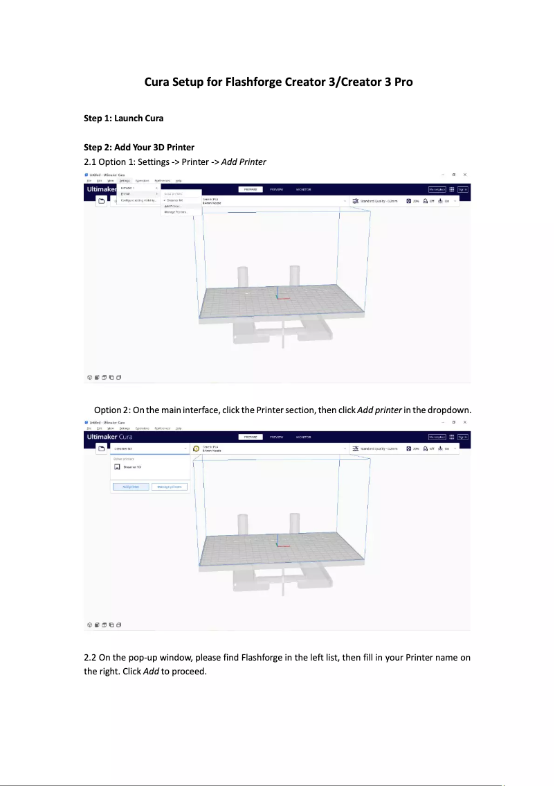Image de la première page du manuel de l'appareil Creator 3 Pro