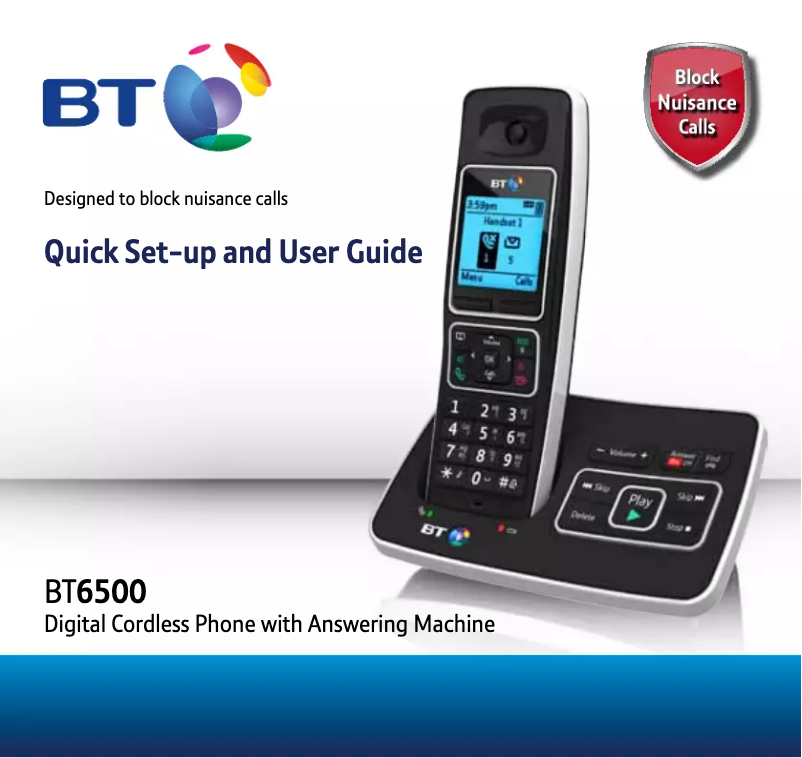 Page 1 of the manual User Manual BT 6500