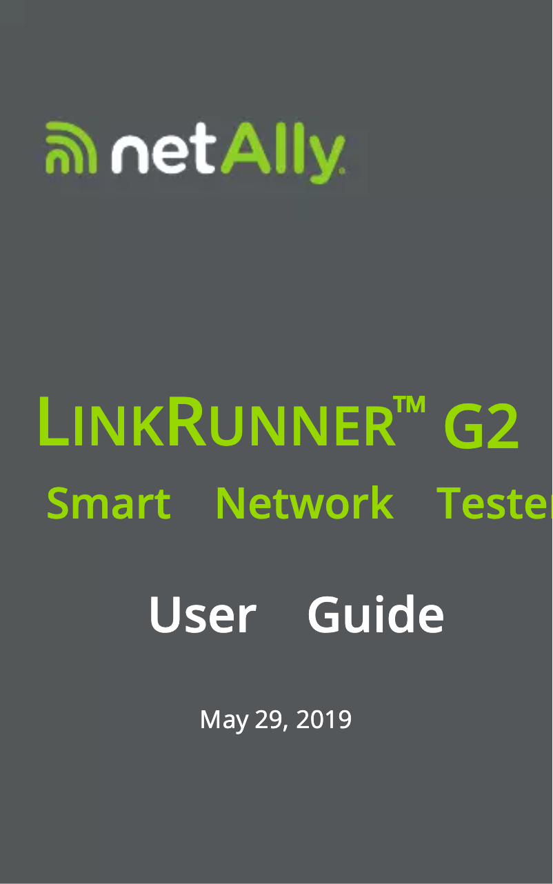 First page image of the manual for LinkRunner G2