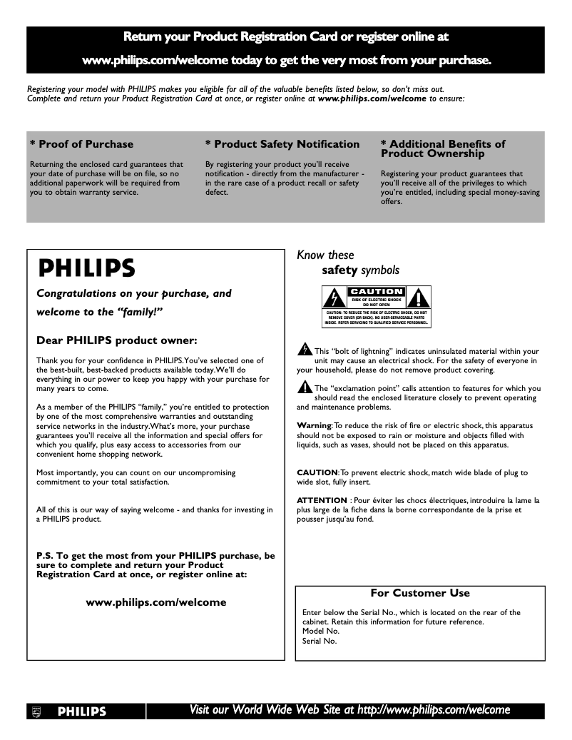 Page 1 of the manual User Manual Philips 52PFL7432D