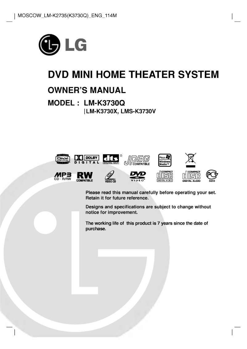 Page 1 of the manual User Manual LG LM-K2735X