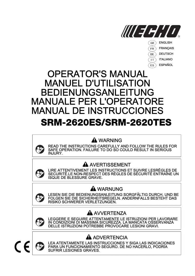 First page image of the manual for SRM-2620TES