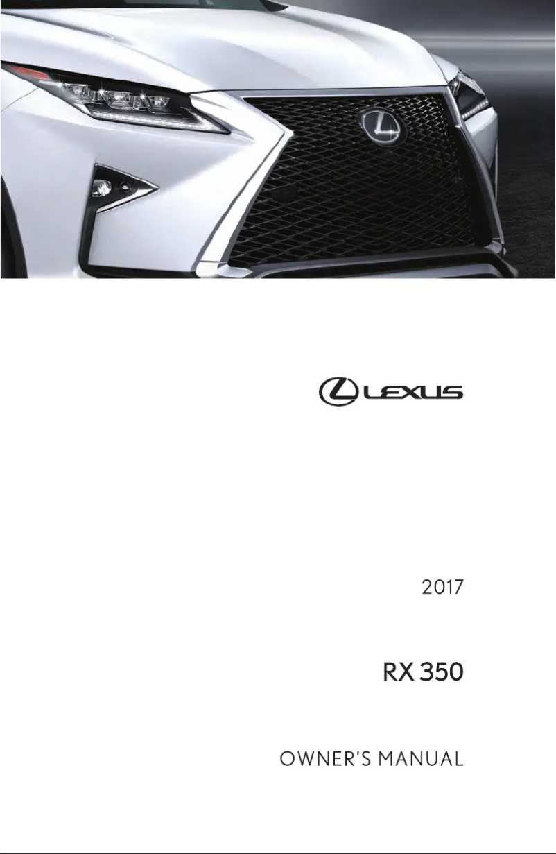 Image de la première page du manuel de l'appareil RX 450h (2017)