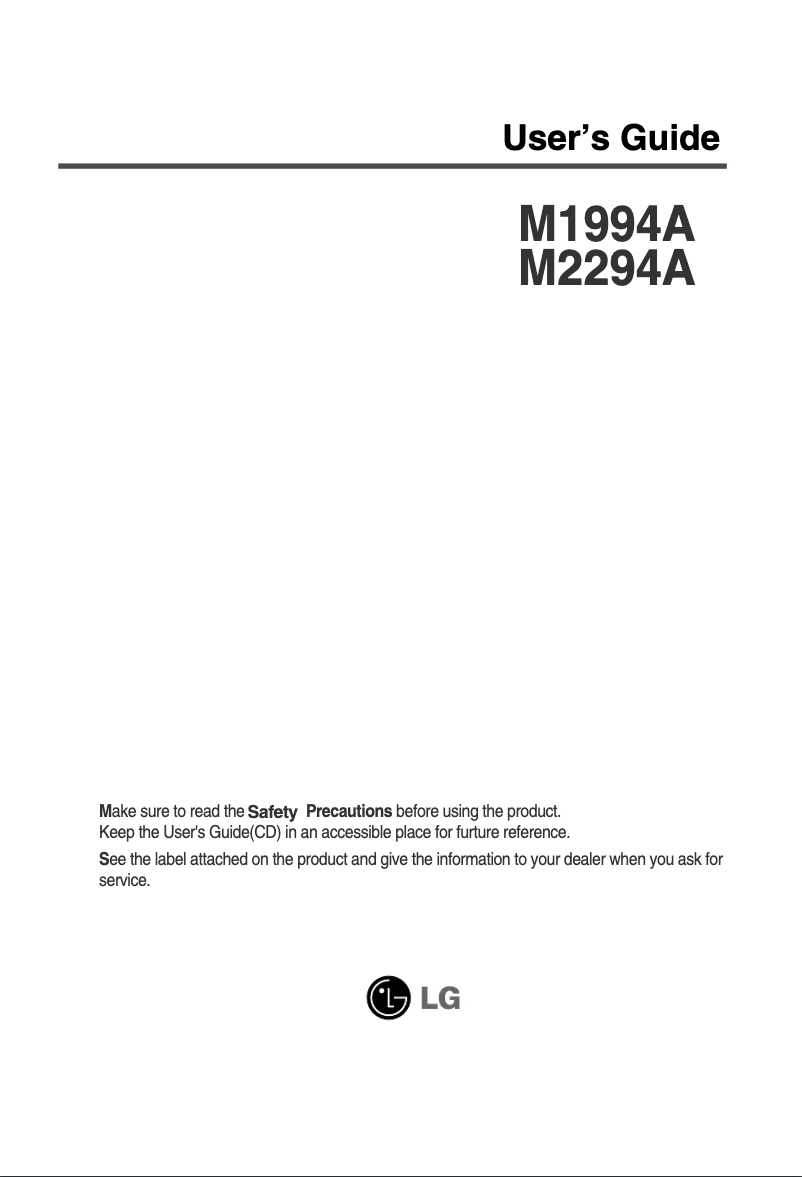 Page 1 of the manual User Manual LG M1994A