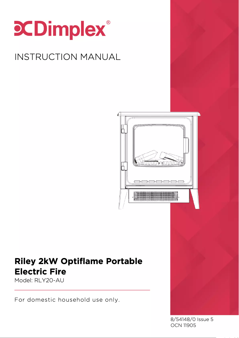 Page 1 of the manual User Manual Dimplex Riley RLY20-AU