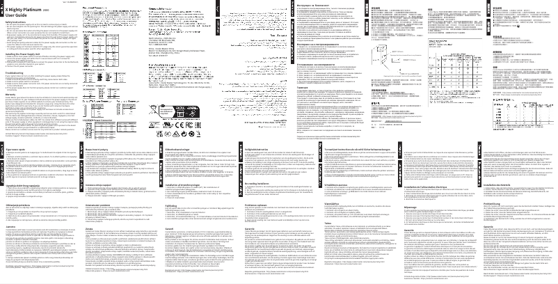 Page 1 of the manual User Manual Cooler Master X Mighty Platinum 2000