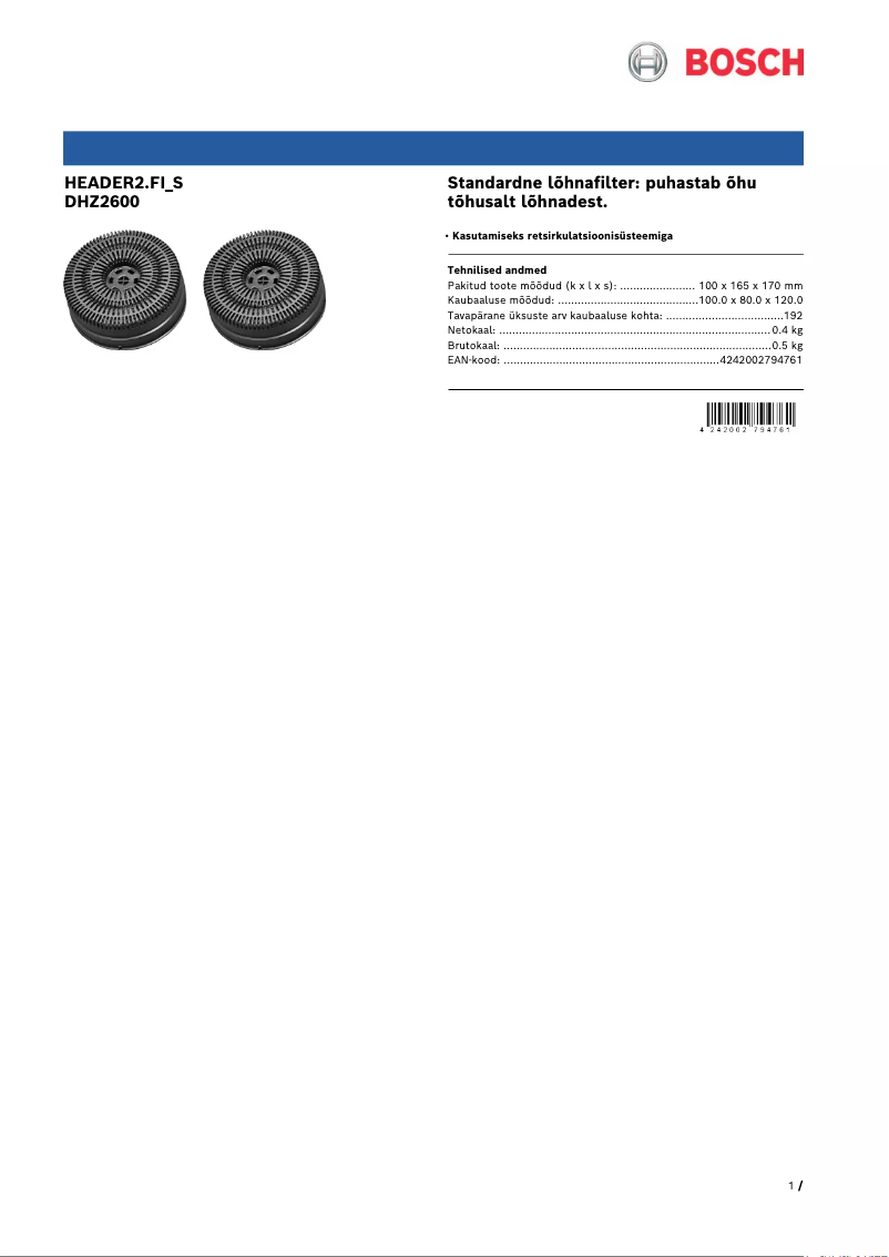 First page image of the manual for DHZ2600